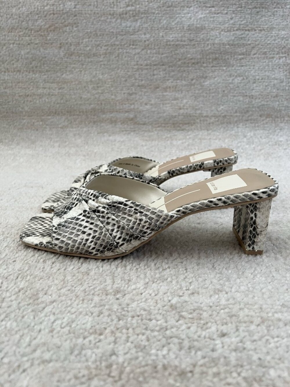 Dolce Vita Carlan Mules Slip On Sandals Chunky Heel Square Toe Shoes 8